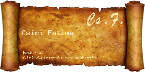 Csiri Fatima névjegykártya